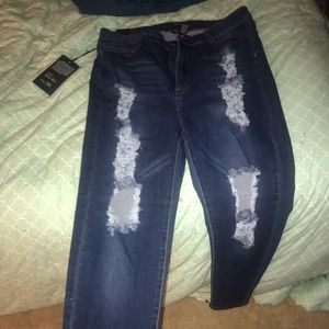 FASHION NOVA BLUE DENIM HIGH WASTED JEANS